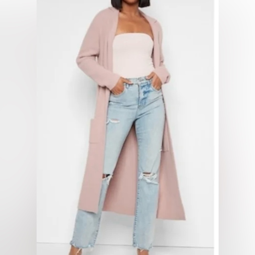 Express Blush Pink Long Cardigan